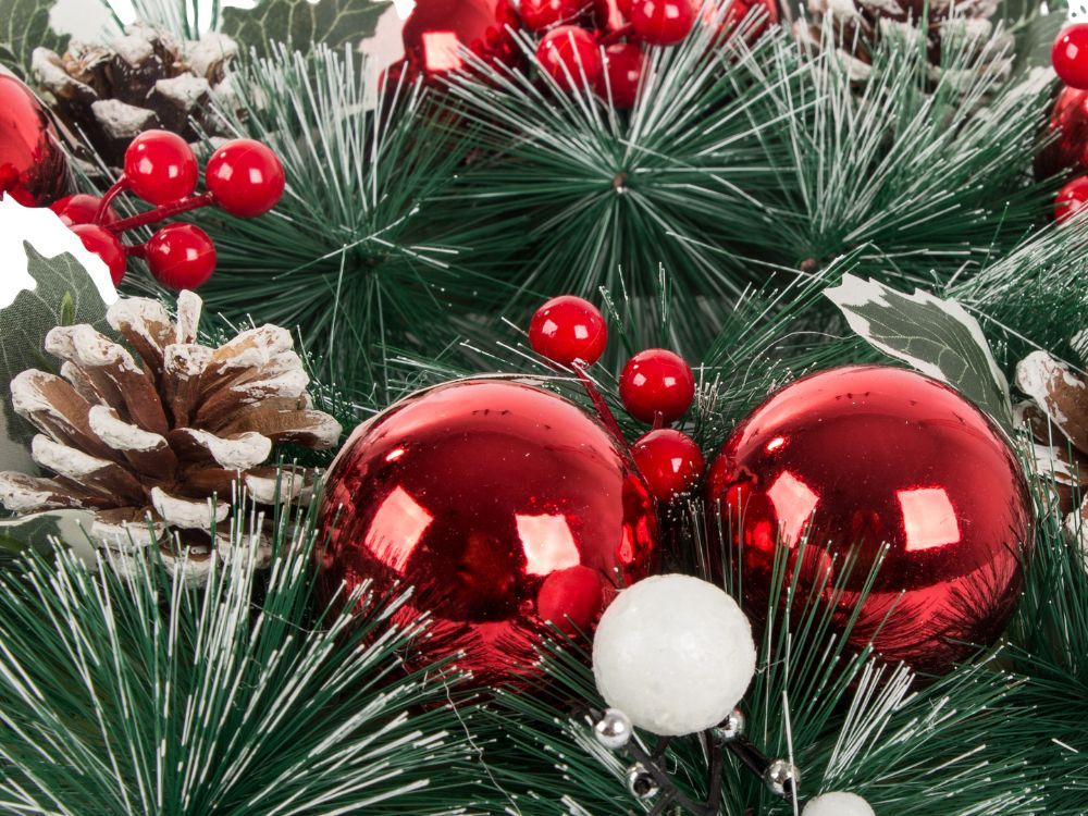 Christmas decorative wreath red and white (3)