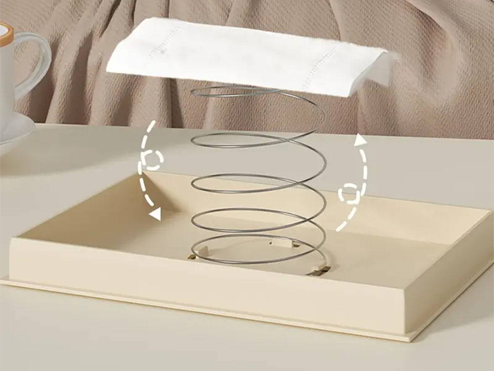 Elegant Tissue Box Dispenser with Spring Support