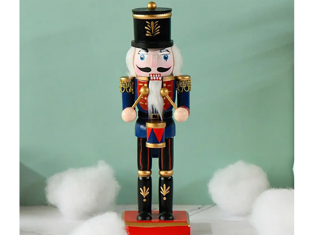Christmas Wooden Nutcracker, Decorative Figurine, 25 cm