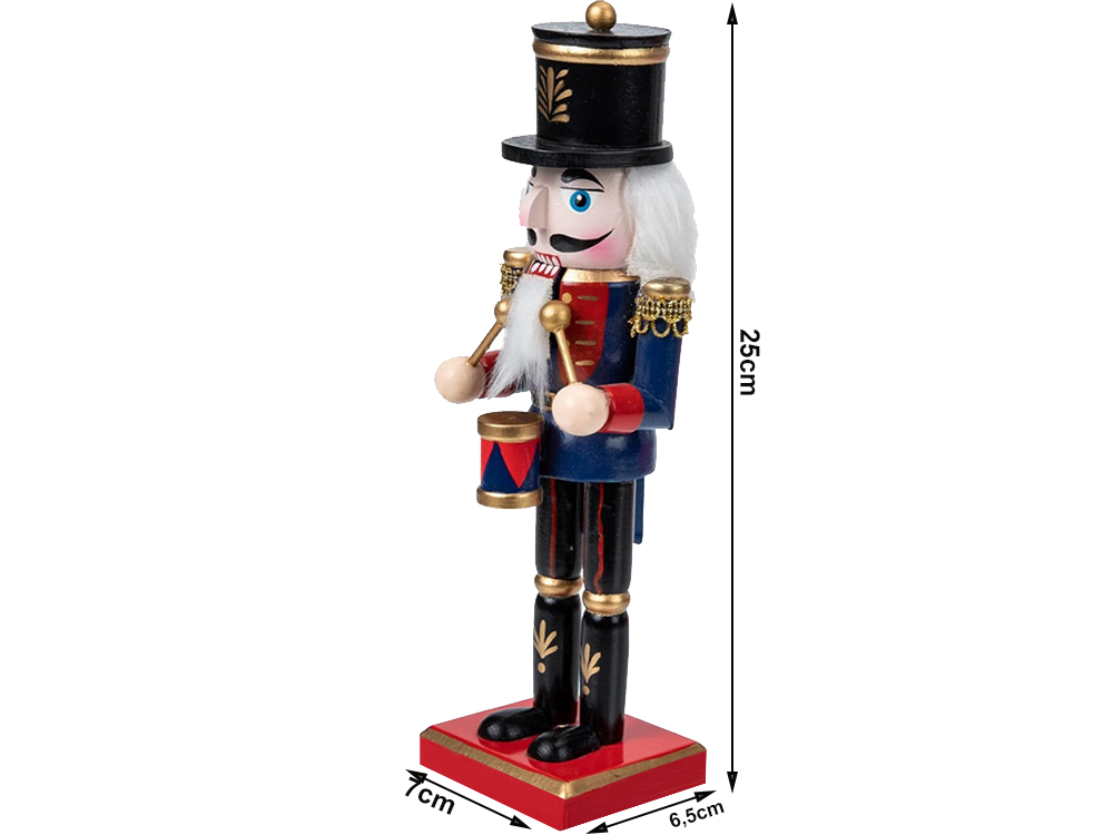 Christmas Wooden Nutcracker, Decorative Figurine, 25 cm