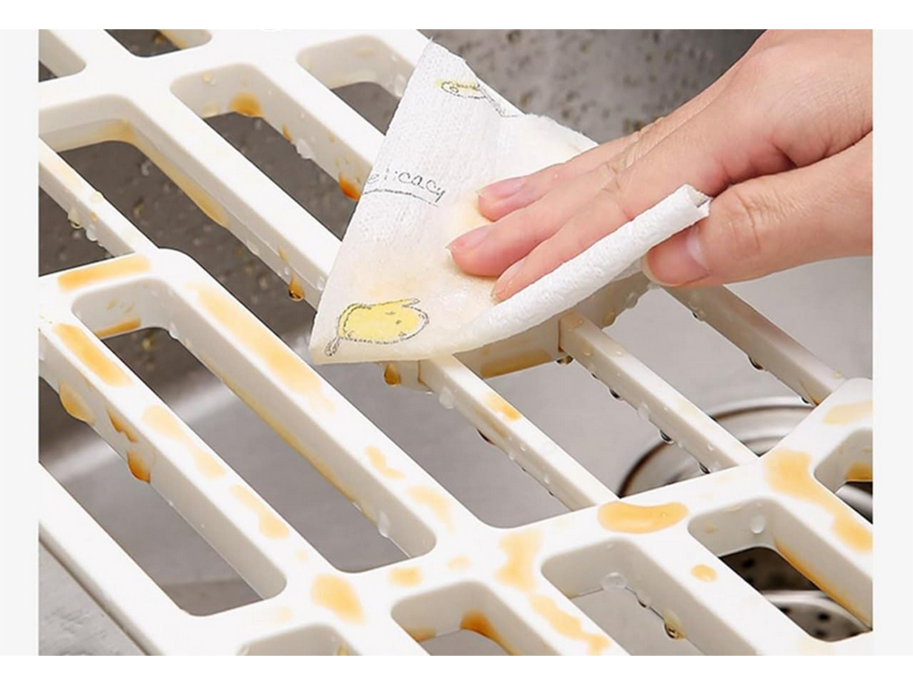 Telescopic Over-the-Sink Dish, Fruit and Vegetable Drainer, White
