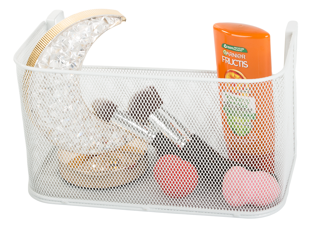 Hanging Metal Basket Organizer 28x16cm White