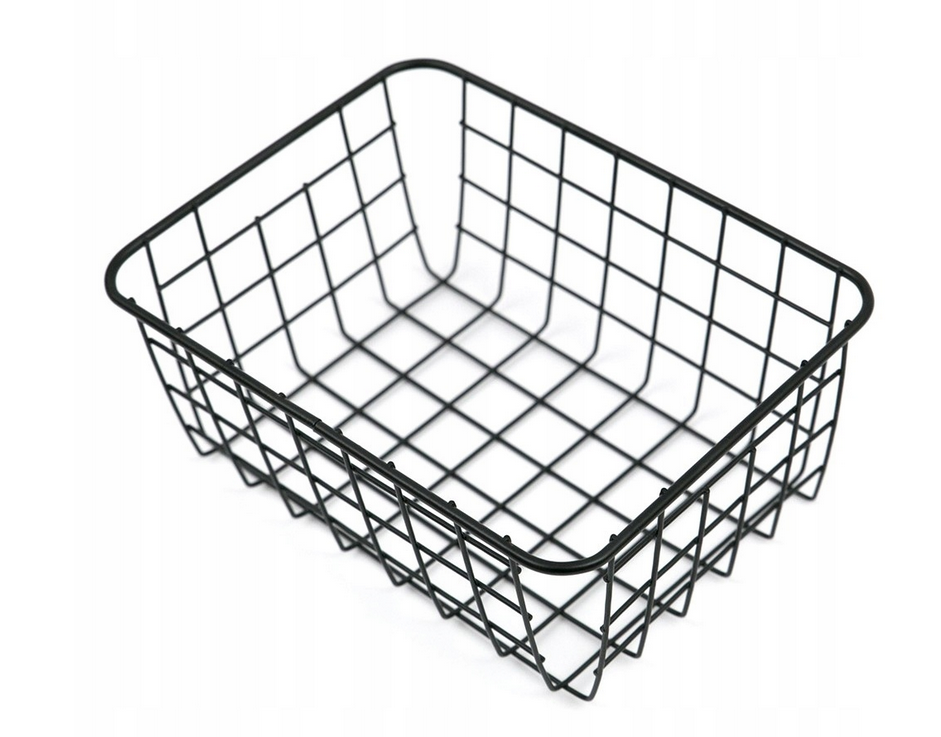 Large Metal Wire Basket Organizer for Kitchen and Home, Black