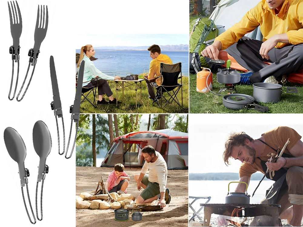18-in-1 Camping Cookware Set with Kettle, Pot and Pan
