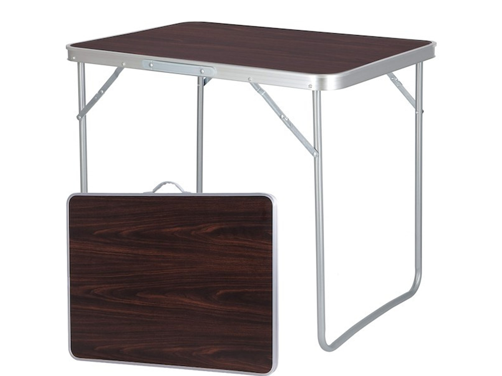 Folding Camping and Garden Table, 70x50 cm, Brown