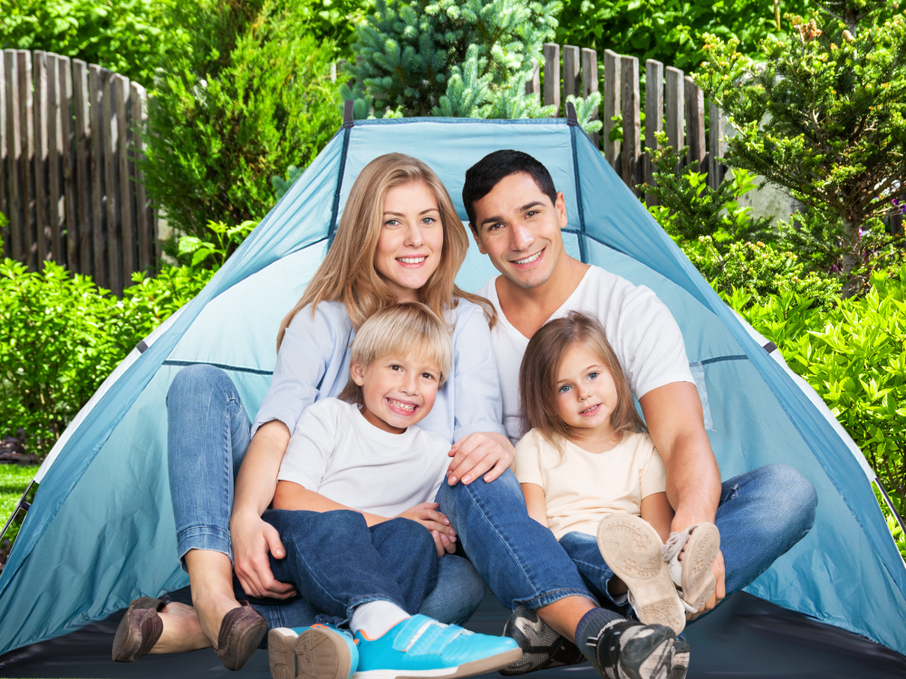 Large Beach Tent / Sun and Wind Shelter, Blue