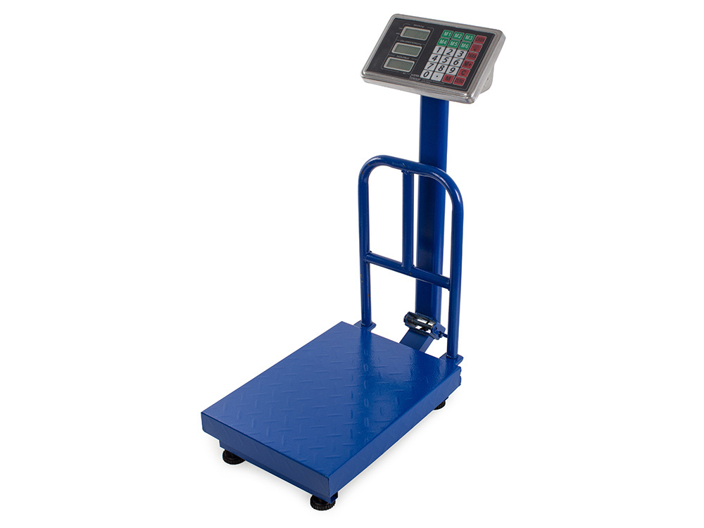 Elektroniskie platformas svari ar atzveltni, 100 kg, LCD, zili