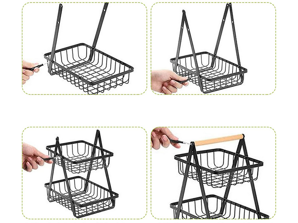 Kitchen Shelf Organizer Two-Level Fruit Basket