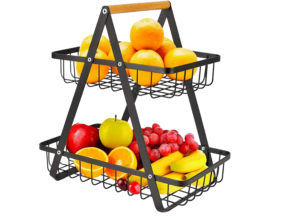Kitchen Shelf Organizer Two-Level Fruit Basket