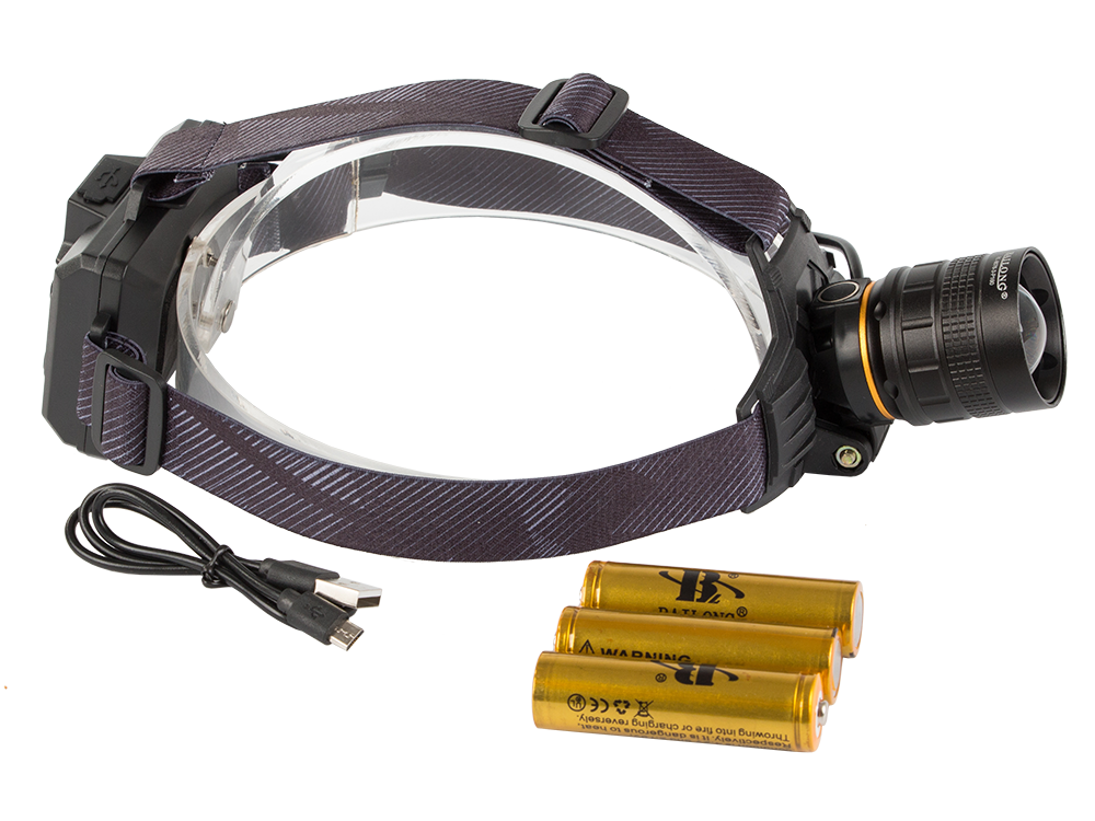 Bailong XHP160 LED headlamp with power bank and zoom, model 8076-3