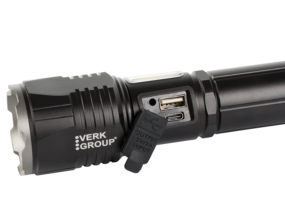 Bailong P19 Tactical LED Flashlight CREE XHP160, COB, Power Bank Function