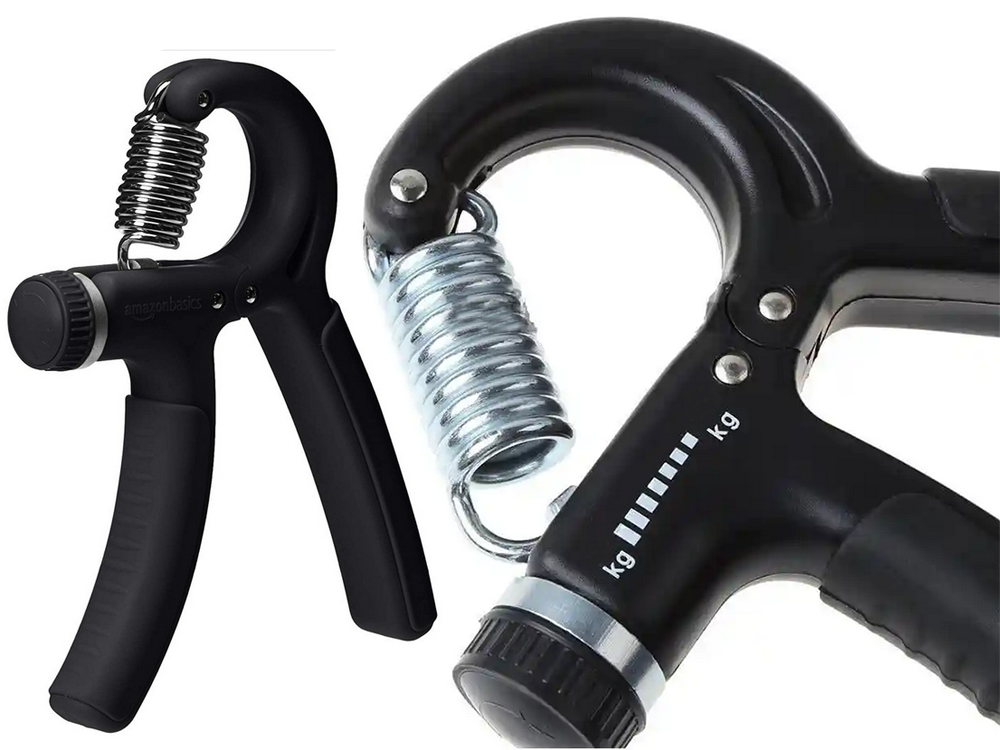 Hand grip strengthener with adjustable resistance 5–60 kg, black
