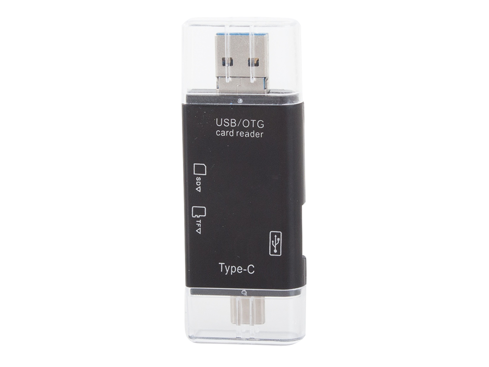 Универсальный кардридер SD MicroSD USB USB-C Micro USB, черный