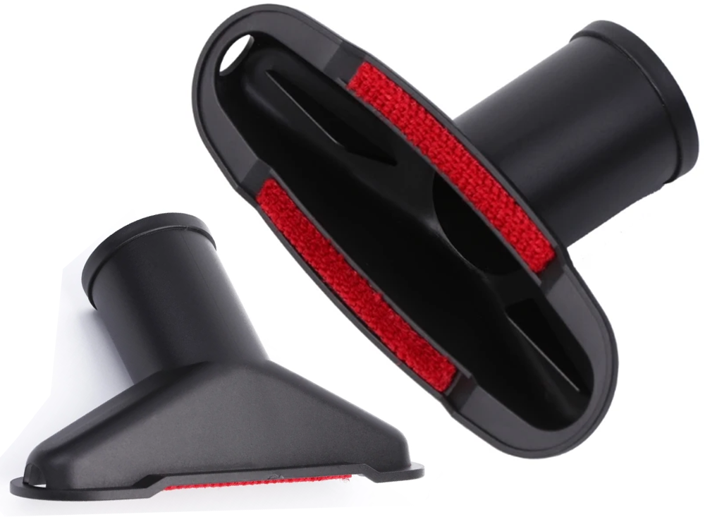Universal Vacuum Cleaner Nozzle with Velour Strips, 32/35 mm, Black