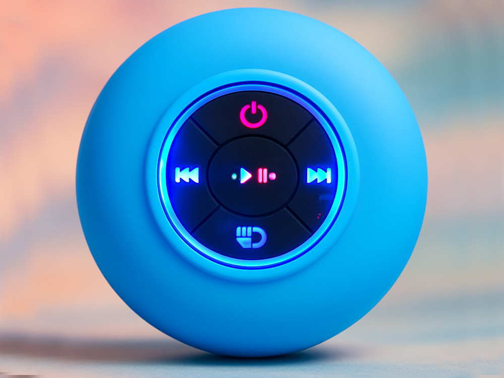 Компактная беспроводная Bluetooth колонка IPX4 с присоской и басом