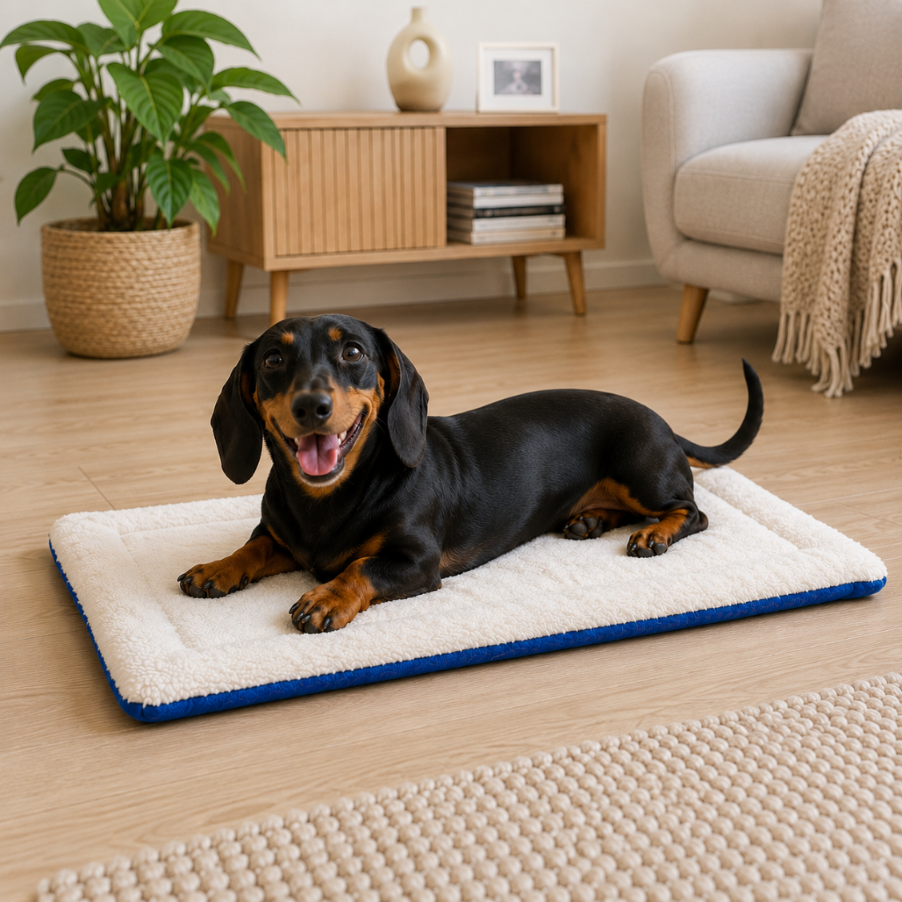 Soft Fabric Pet Mat Bed for Dogs and Cats, Dark Brown, 50x35cm