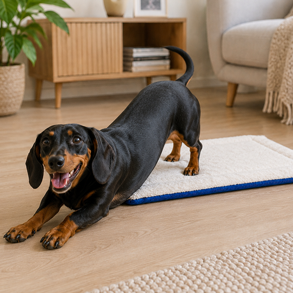 Soft Fabric Pet Mat Bed for Dogs and Cats, Dark Brown, 50x35cm