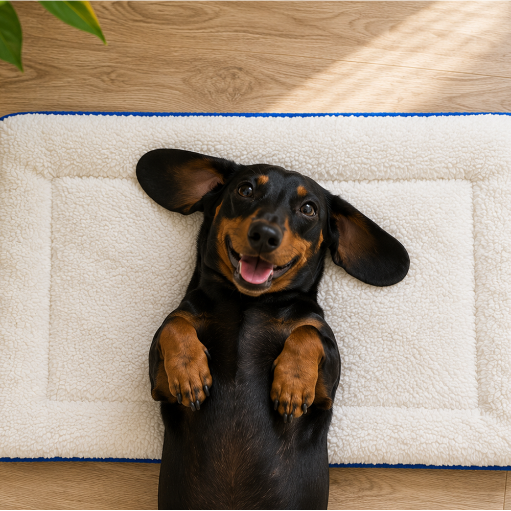 Soft Fabric Pet Mat Bed for Dogs and Cats, Dark Brown, 50x35cm