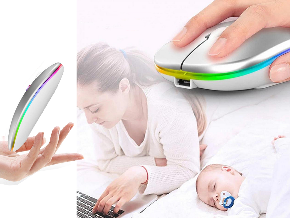 Беспроводная оптическая мышь Slim 2.4 GHz / Bluetooth, белая