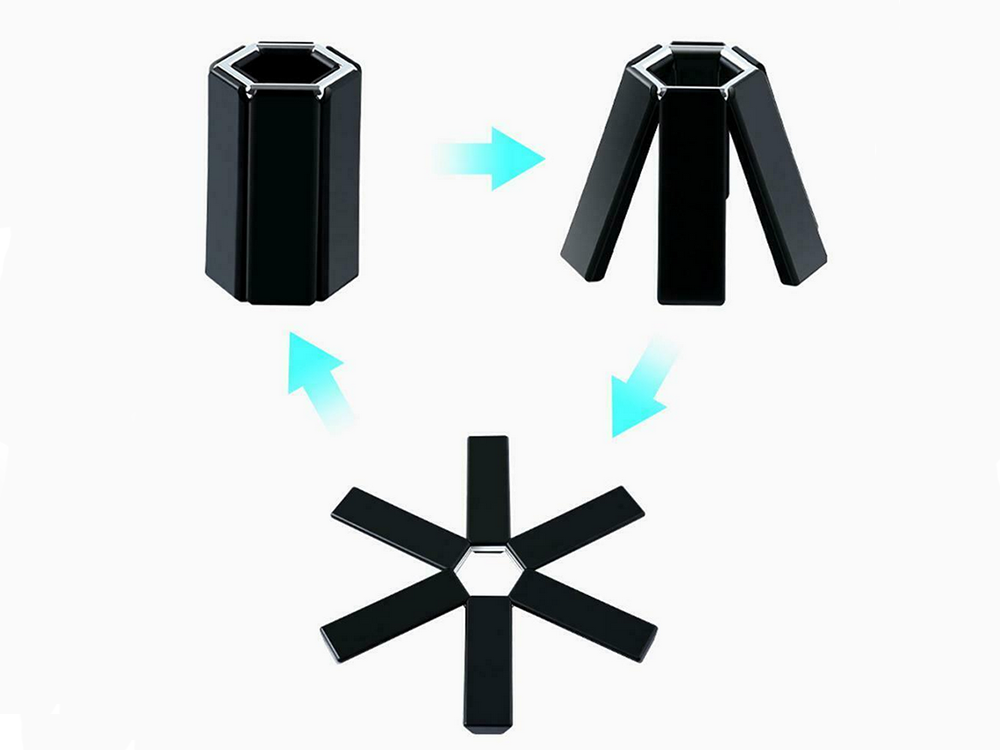 Foldable Trivet for Hot Pots and Pans, 19 cm, Black