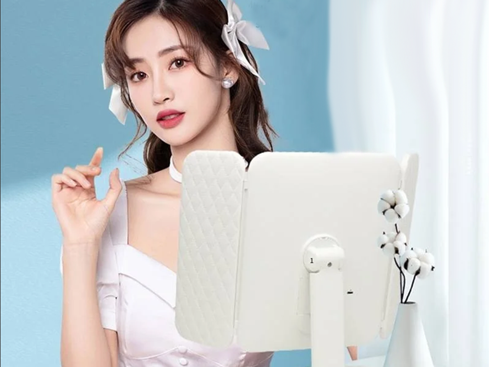 Tri-Fold LED Makeup Mirror with Lights, 2x 3x Magnification & Touch Control