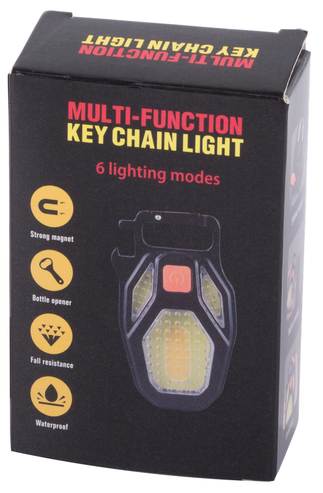 LED COB Keychain Flashlight with Magnet and USB Charging