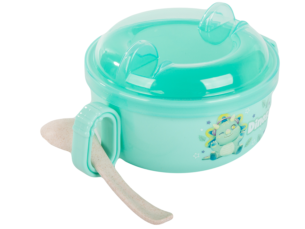 Baby Feeding Tableware Set: Bowl with Lid and Spoon, 600ml