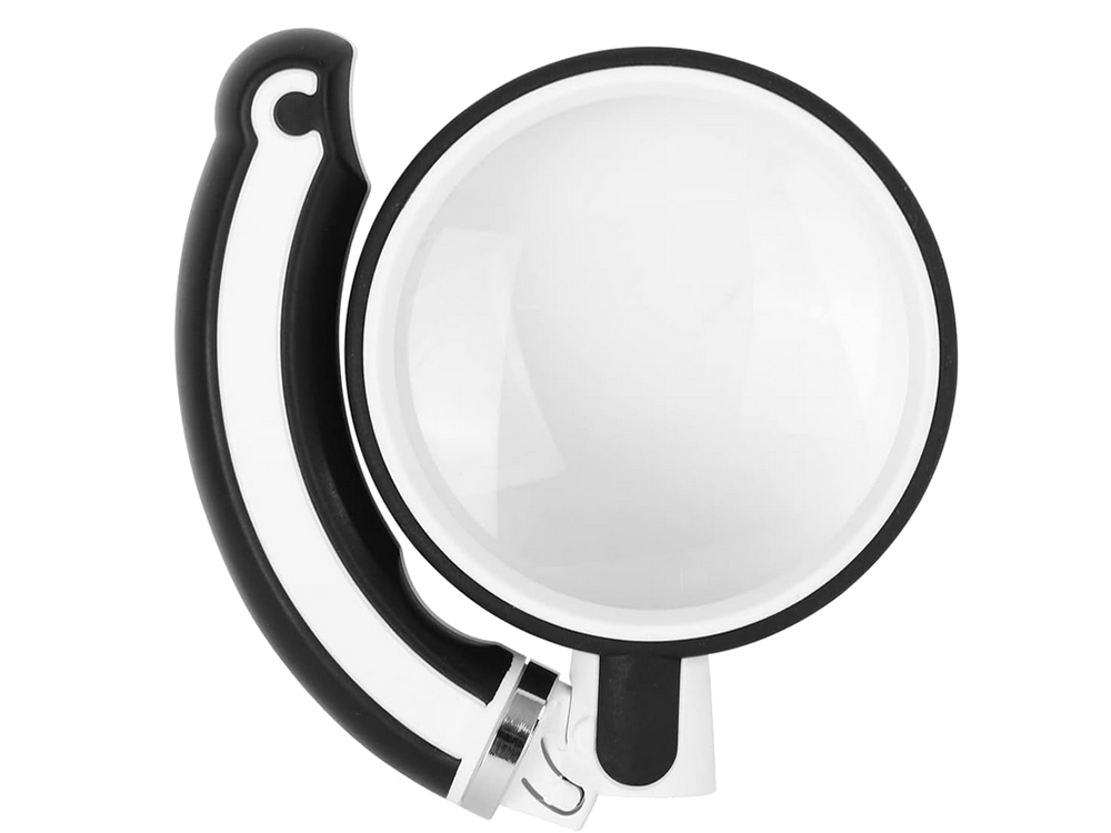 Folding Classic Magnifying Glass 90mm, 2.5x Magnification, Black/White