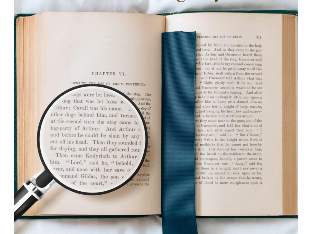 Folding Classic Magnifying Glass 90mm, 2.5x Magnification, Black/White