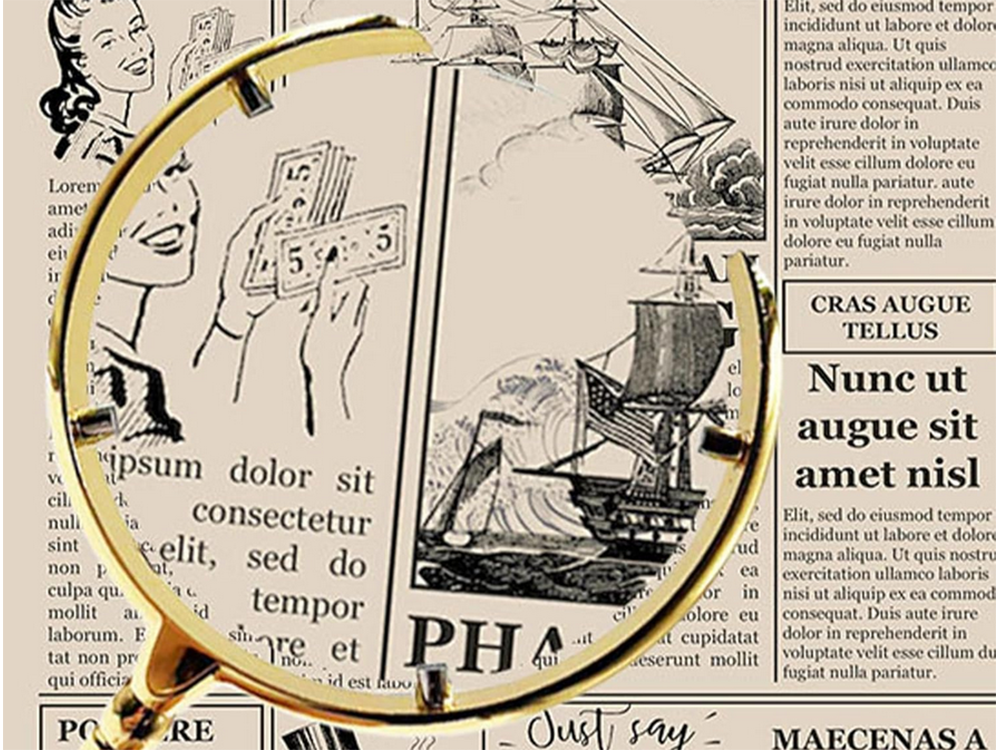 Handheld Reading Magnifying Glass, 6x Magnification, Gold