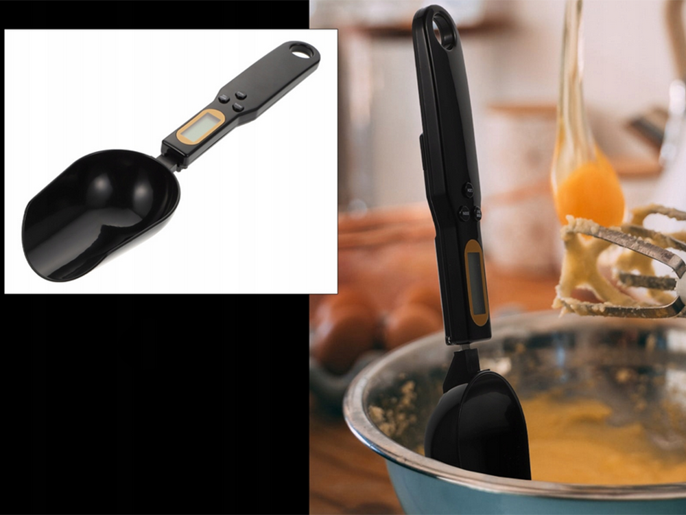 Electronic Kitchen Spoon Scale with LCD Display, Black