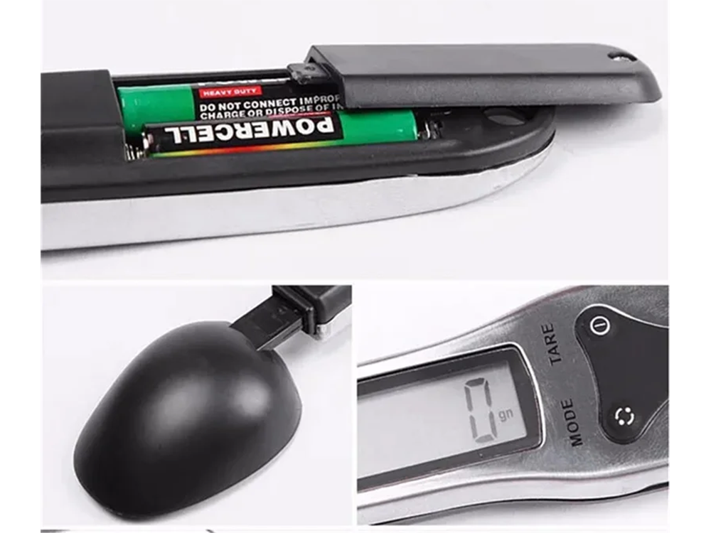 Electronic Kitchen Spoon Scale with LCD Display, 500g, Black