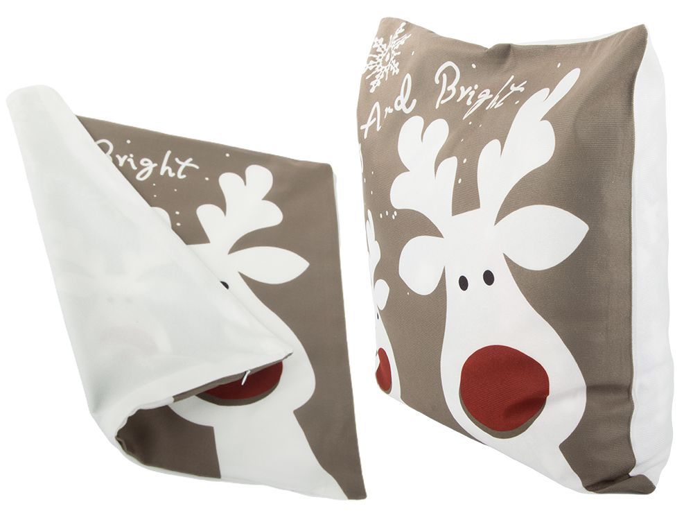 Christmas Reindeer Pillow Cover 45x45 cm Rudolph Design