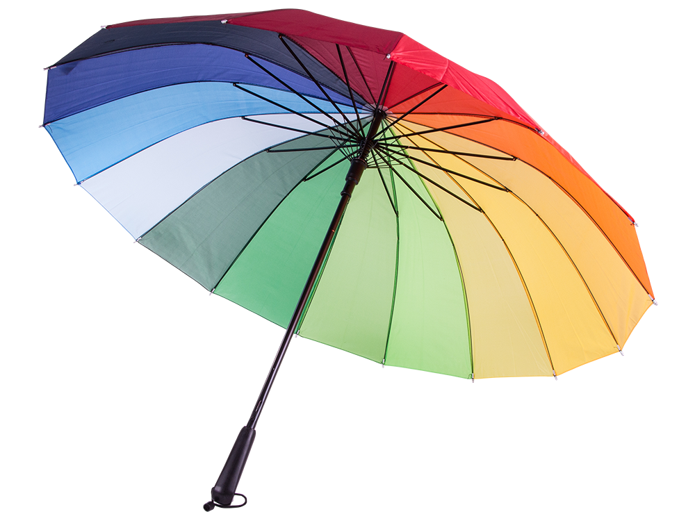 Liels automātiskais varavīksnes lietussargs, vēja noturīgs, daudzkrāsains