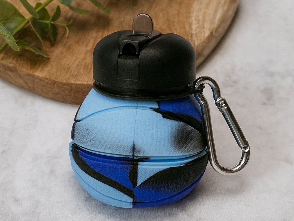 Collapsible Silicone Sports Bottle with Spout, 500ml
