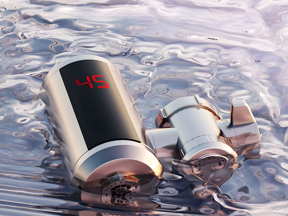 Electric Instant Water Heater Faucet 3000W with LED Display, Silver