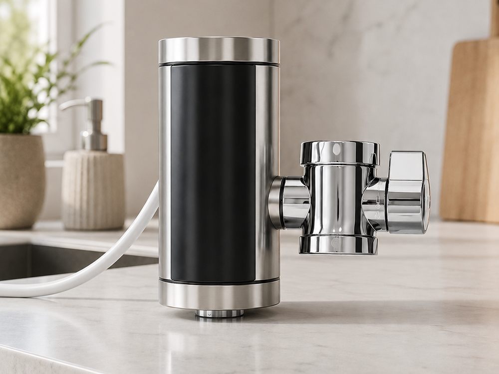 Electric Instant Water Heater Faucet 3000W with LED Display, Silver