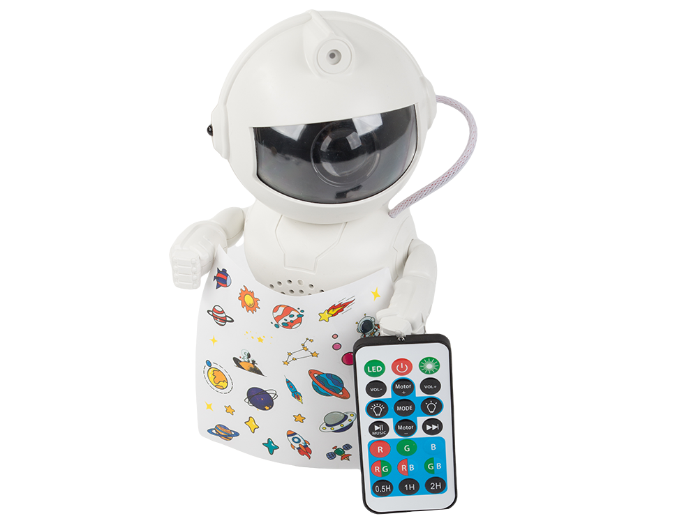 Astronaut Star Projector, Galaxy Night Light for Kids with Bluetooth Speaker and Remote, white