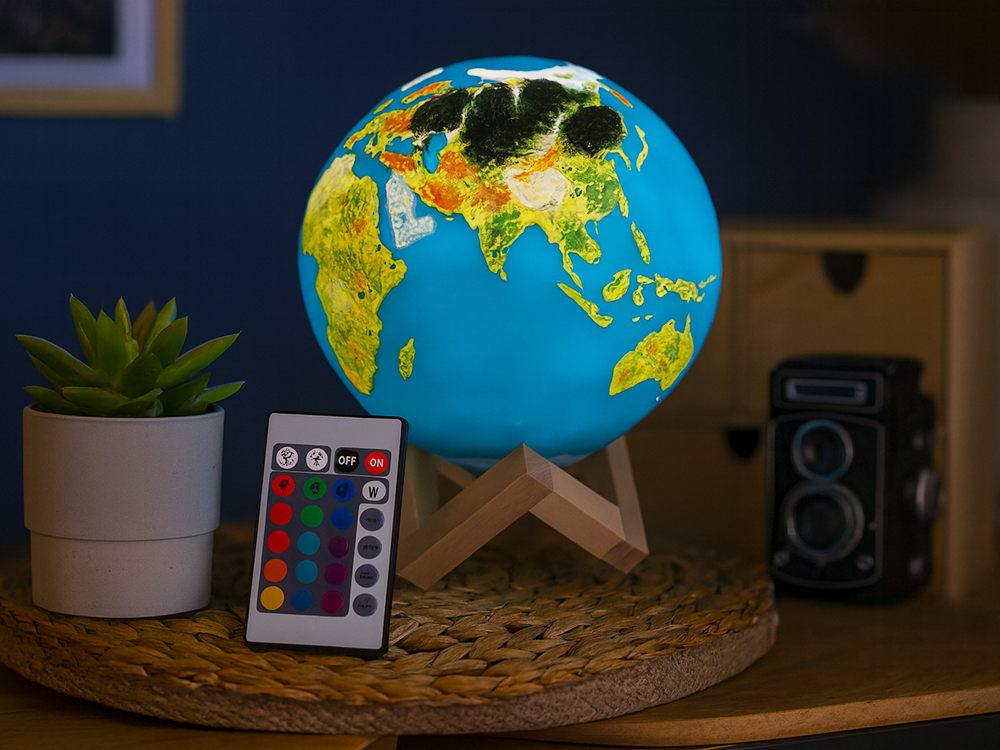 3D Globusa Naktslampa RGB ar Tālvadības Pulti, 20 Režīmi Bērniem