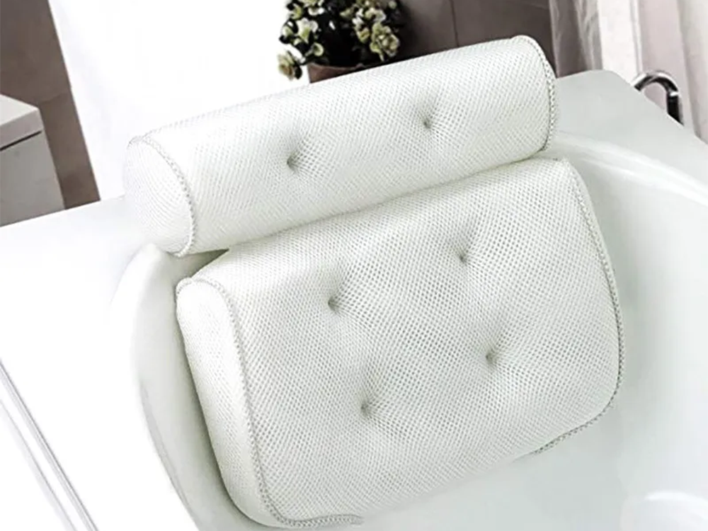 Bath Pillow with Suction Cups for Tub, Soft Spa Headrest for Neck and Back Support