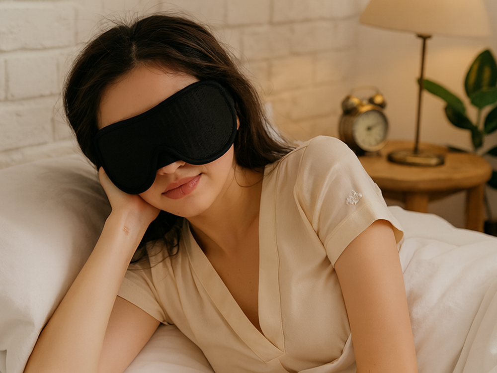 3D Sleep Mask Contoured Blackout Eye Mask for Deep Sleep Relaxation and Travel