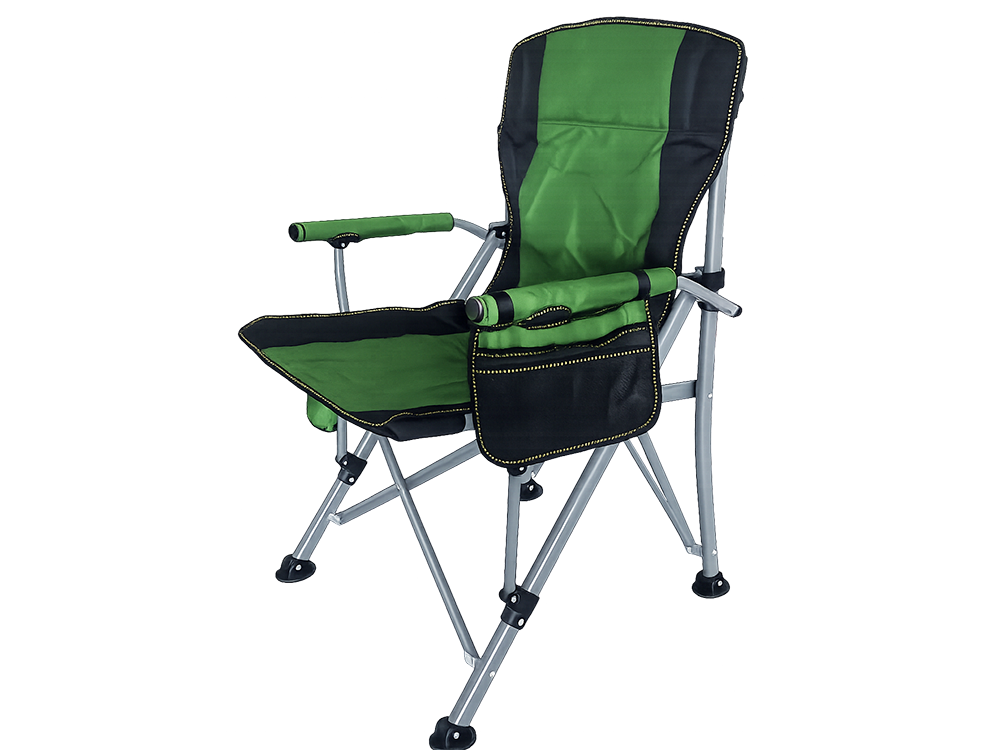 Folding Fishing and Camping Chair with Cup Holder, Green