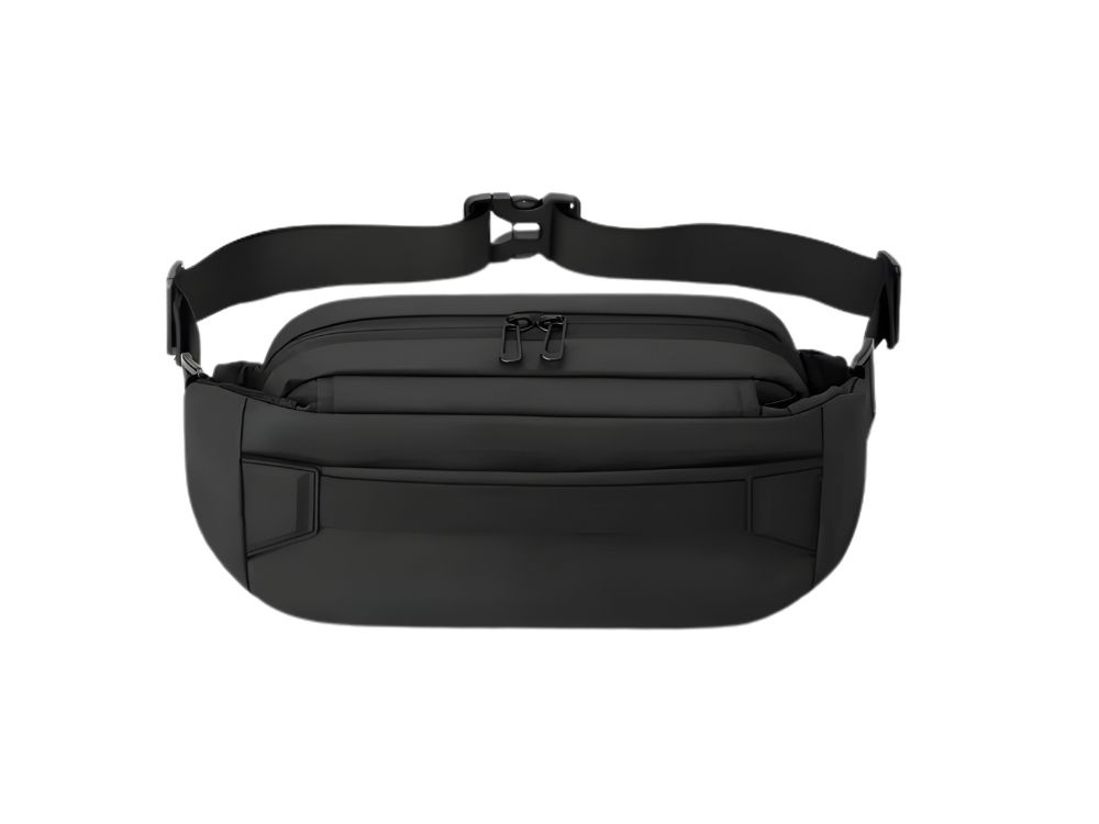 Men\'s Waist Bag Adjustable Sports Fanny Pack Crossbody Pouch, Black
