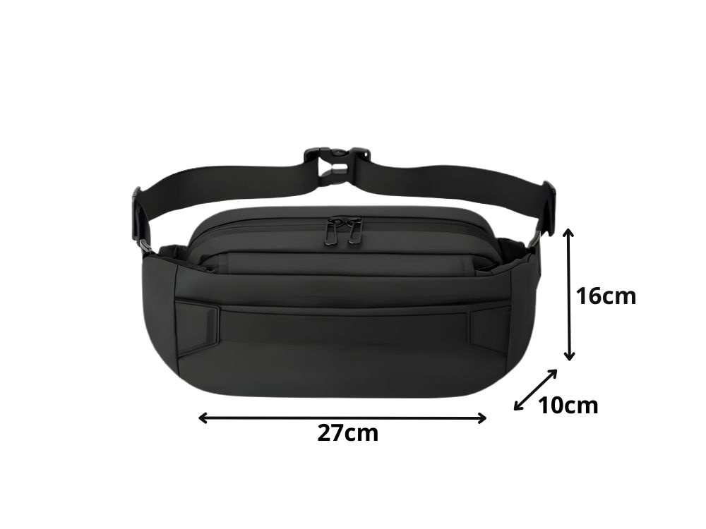 Men\'s Waist Bag Adjustable Sports Fanny Pack Crossbody Pouch, Black