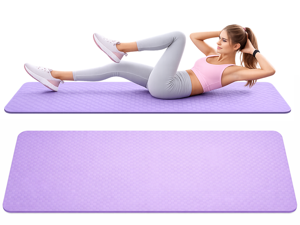 Thick Yoga and Pilates Exercise Mat 180x60cm, Purple