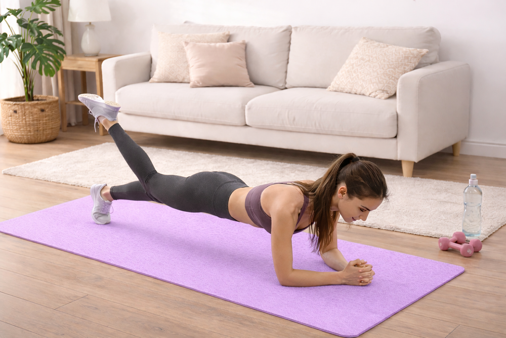 Thick Yoga and Pilates Exercise Mat 180x60cm, Purple