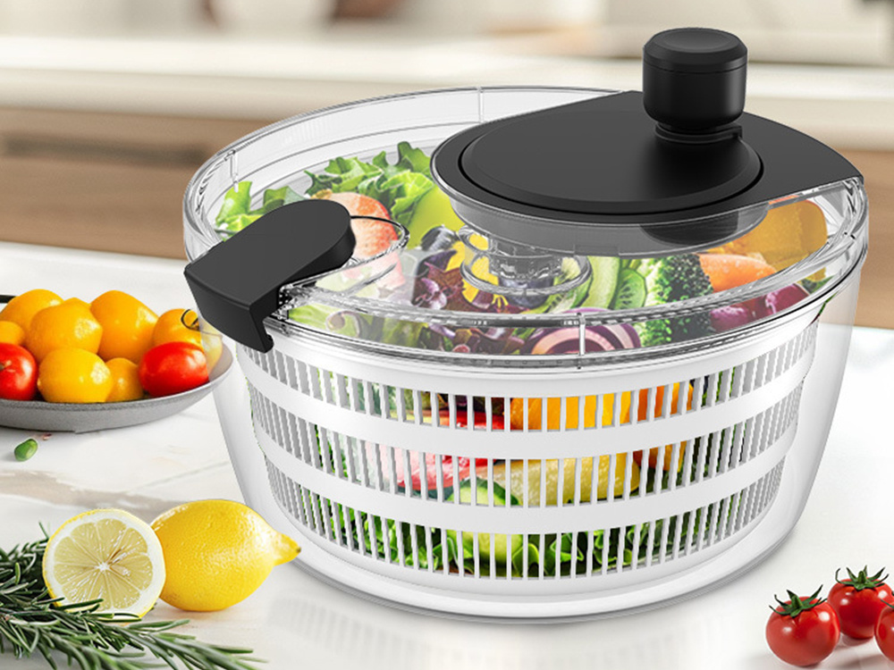 Salad Spinner and Vegetable Dryer 4L Capacity, Grey (0)