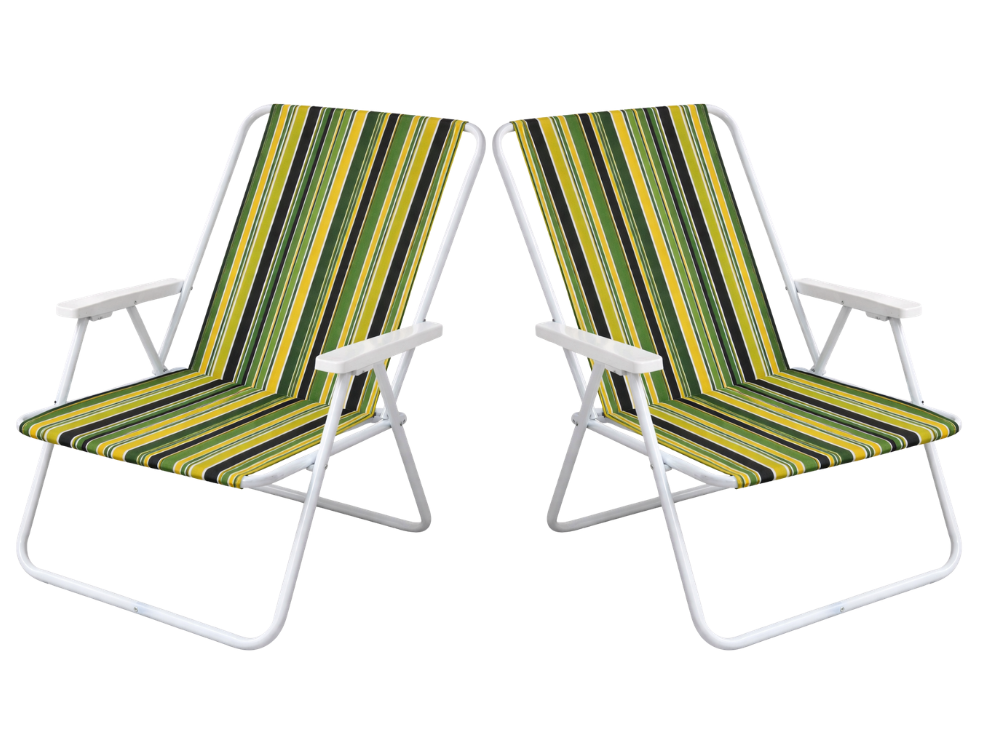 Lightweight Folding Camping Chair with Armrests, multicolored