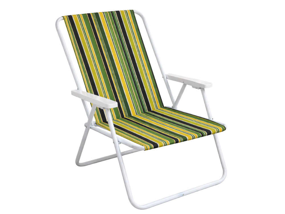 Lightweight Folding Camping Chair with Armrests, multicolored