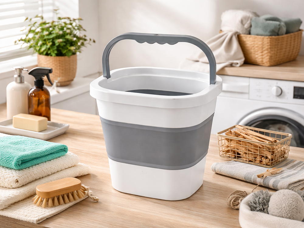 Collapsible Silicone Bucket 10L Folding Camping Pail with Handle